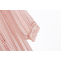 Vraie mini-robe transparente à manches longues en soie